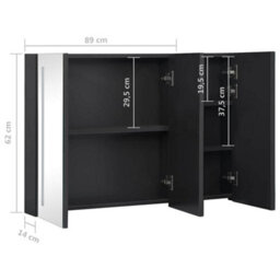 Berkfield Stylish Led Bathroom Mirror Cabinet 89X14X62 Cm - thumbnail 9