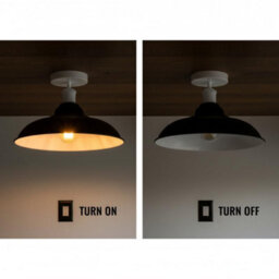 Vintage Flush Mount Ceiling Lighting E27 Holder With 32Cm Black Inner White Lampshade Easy Fit Metal Semi Light Fitting - thumbnail 4