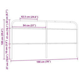 Berkfield Headboard Brown Oak 190 Cm Steel And Engineered Wood - thumbnail 7