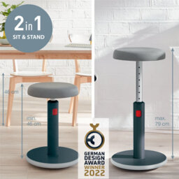 Leitz Active Sit Stand Office Desk Stool In Warm Yellow - thumbnail 7