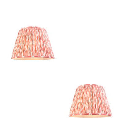 Loops Stylish 2 Pack Coral Pink Tapered Lamp Shades - Handcrafted Elegance For Your Home - image 1