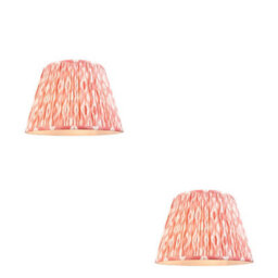 Loops Stylish 2 Pack Coral Pink Tapered Lamp Shades - Handcrafted Elegance For Your Home - thumbnail 1