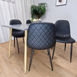 Kosy Koala Modern Rectangle Dark Grey Dining Table Set With 4 Black Chairs Dining Room Furniture - thumbnail 3