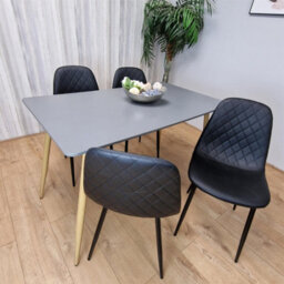 Kosy Koala Modern Rectangle Dark Grey Dining Table Set With 4 Black Chairs Dining Room Furniture - thumbnail 4