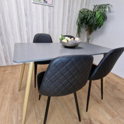 Kosy Koala Modern Rectangle Dark Grey Dining Table Set With 4 Black Chairs Dining Room Furniture - thumbnail 7