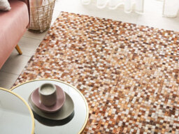 Beliani Rug Torul Brown 140 X 200 Cm Leather - thumbnail 2