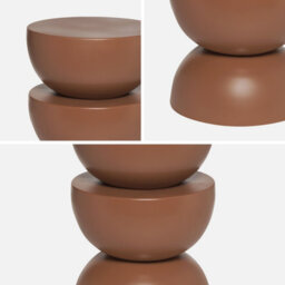 Sweeek - Side Table End Table Bedside Table Metal Diam.32 X H46.5Cm Terracotta 32X32X46.5 Cm - Coumba - thumbnail 2