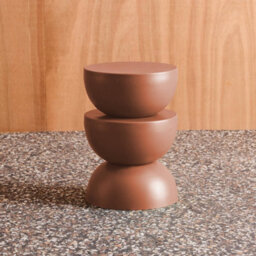 Sweeek - Side Table End Table Bedside Table Metal Diam.32 X H46.5Cm Terracotta 32X32X46.5 Cm - Coumba - thumbnail 8