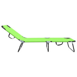 Berkfield Folding Sun Lounger 2 Pcs Portable Green 600D Oxford Fabric - thumbnail 6