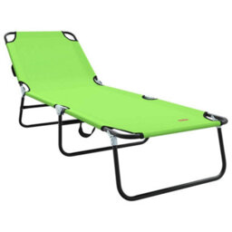 Berkfield Folding Sun Lounger 2 Pcs Portable Green 600D Oxford Fabric - thumbnail 4
