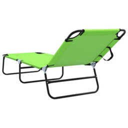 Berkfield Folding Sun Lounger 2 Pcs Portable Green 600D Oxford Fabric - thumbnail 7