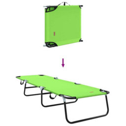Berkfield Folding Sun Lounger 2 Pcs Portable Green 600D Oxford Fabric - thumbnail 9