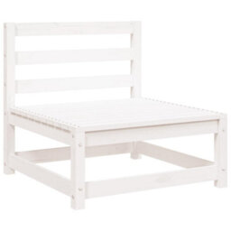 Berkfield Garden Sofa With Footstool 2-Seater White Solid Wood Pine - thumbnail 7