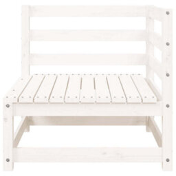 Berkfield Garden Sofa With Footstool 2-Seater White Solid Wood Pine - thumbnail 6