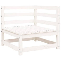 Berkfield Garden Sofa With Footstool 2-Seater White Solid Wood Pine - thumbnail 5