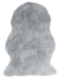 Silver Sheepskin Plain Shaggy Easy To Clean Rug For Living Room And Bedroom-70Cm X 140Cm (Rect) - thumbnail 1