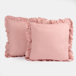 OHS 4 Pack Faux Linen Frill Cushion Cover, Blush - 45 X 45Cm - thumbnail 4