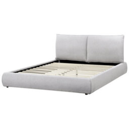 Beliani Bed Fabric Vinay 160 X 200 Cm (Eu King Size) Light Grey - thumbnail 4