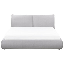 Beliani Bed Fabric Vinay 160 X 200 Cm (Eu King Size) Light Grey - thumbnail 5