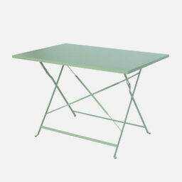 Sweeek - 4-Seater Folding Metal Bistro Garden Table Emilia Sage Green 110X70X71 Cm - thumbnail 2