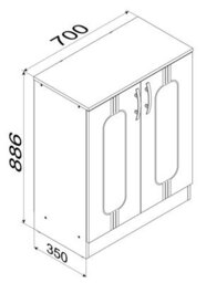 Vcm Chest Of Drawers Sideboard Balia 2 Revolving Doors - thumbnail 2
