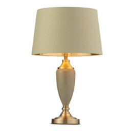 Lighting Supermarket Bailey Large Sage Green Table Lamp With Green/gold Lined Shade - thumbnail 2