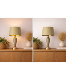 Lighting Supermarket Bailey Large Sage Green Table Lamp With Green/gold Lined Shade - thumbnail 6