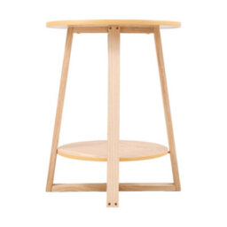 Living And Home 2-Tier Round Natural Wooden Coffee Side Table - thumbnail 3