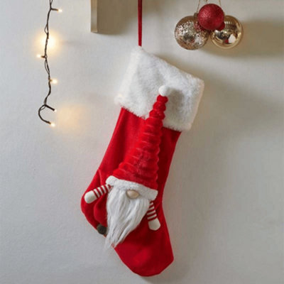 Samuel Alexander 53Cm Red And White Hanging Christmas Gonk Stocking - image 1