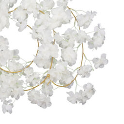 Neel Blue Cream White Artificial Silk Rose Flower Cherry Blossom Garland Vines, 144 Head, 180Cm - thumbnail 3