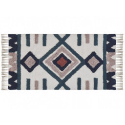Beliani Scandi Handwoven Cotton Rug 80 X 150 Cm Multicolour Low Pile - thumbnail 1