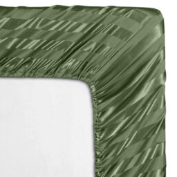 Ameha Stripe Fitted Sheet 40 Cm Deep Pocket- Hypoallergenic Easy Care Olive Green Bed Sheets Uk Single Bedsheet(90X190Cm) - thumbnail 8