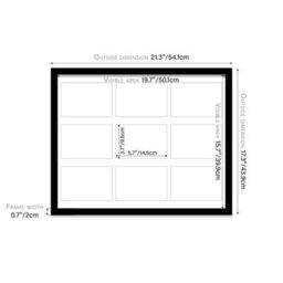 20X16 Inch 9 Opening Photo Collage Frame, Display Nine 6X4 Inch Photos, Multi Aperture Family Picture Frame, Black - thumbnail 4