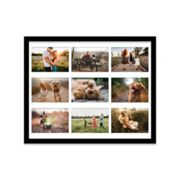 20X16 Inch 9 Opening Photo Collage Frame, Display Nine 6X4 Inch Photos, Multi Aperture Family Picture Frame, Black - thumbnail 1