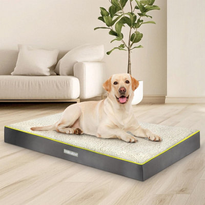 Dreamcatcher Grey Xl Dog Bed Orthopaedic Extra Large Flat Crate Pet Mattress 104X74X9Cm, Removable Washable Cover - image 1