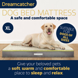 Dreamcatcher Grey Xl Dog Bed Orthopaedic Extra Large Flat Crate Pet Mattress 104X74X9Cm, Removable Washable Cover - thumbnail 2