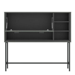 Wyld Haus Elowynd Olive Green Panelled Bar Cabinet, 1 Door 2 Shelves, Matt Finish - thumbnail 3