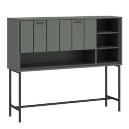 Wyld Haus Elowynd Olive Green Panelled Bar Cabinet, 1 Door 2 Shelves, Matt Finish - thumbnail 2