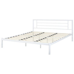 Beliani Bed Metal Cusset 180 X 200 Cm (Eu Super King) White - thumbnail 5