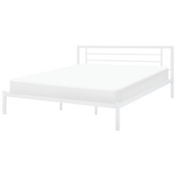 Beliani Bed Metal Cusset 180 X 200 Cm (Eu Super King) White - thumbnail 1