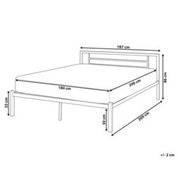 Beliani Bed Metal Cusset 180 X 200 Cm (Eu Super King) White - thumbnail 3
