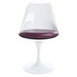 Fusion Living Tulip Set - Marble Medium Circular Table And Four Chairs With Pu Cushion Purple - thumbnail 5