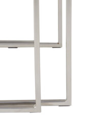 Orsina Set Of 2 Rectangular Side Tables, Textured Aluminium Table Tops With Nickel Finish Legs, Sleek Nesting Tables - thumbnail 2