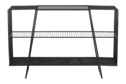 Premier Housewares Interiors By Premier Modern Three Tier Grey Glass Top Console Table With Spacious Storage, Black Console Table For Living Room - thumbnail 1