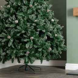 Samuel Alexander 7Ft (2.1M) Tall Rocky Mountain Pine Christmas Tree With 1208 Snow Tipped Branches & Pinecones - thumbnail 5