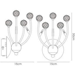 Luminosa Lighting Luminosa Xeena Wall Lamp Switched 3 Light G4 French Gold/crystal, Not Led/cfl Compatible - thumbnail 5