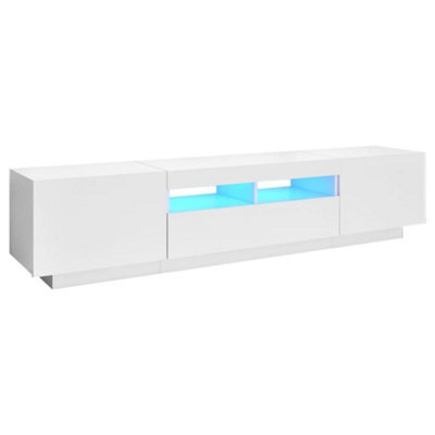 Berkfield Modern Tv Cabinet With Led Lights White 180X35X40 Cm - image 1