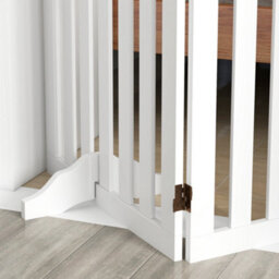 Pawhut Wooden Dog Gate, Freestanding Pet Gate With Support Feet, White - thumbnail 9