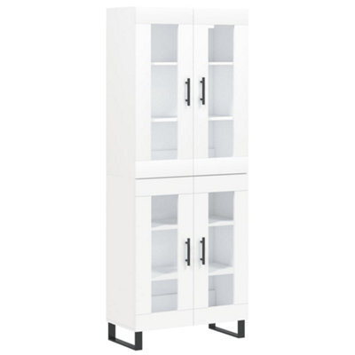 Berkfield Elegant Highboard White 69.5X34X180 Cm Engineered Wood - image 1