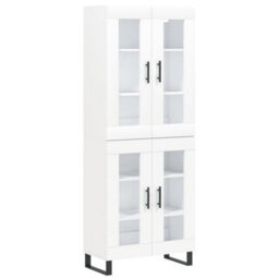 Berkfield Elegant Highboard White 69.5X34X180 Cm Engineered Wood - thumbnail 1